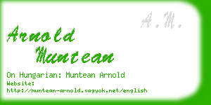 arnold muntean business card